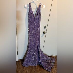 Stacees Mermaid Sweep Train Prom Dress, size 1